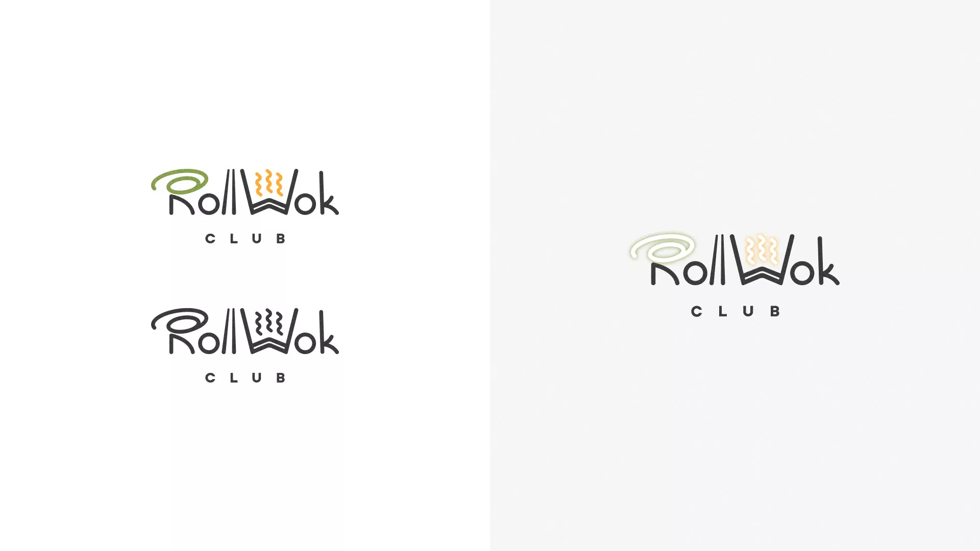 Разработка логотипа и фирменного стиля суши-бара «Roll Wok Club» в Городовиковске